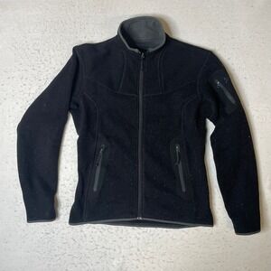 Arc'teryx Polartec Fleece Jacket Womens Medium Black Full Zip Outdoor Hiking
